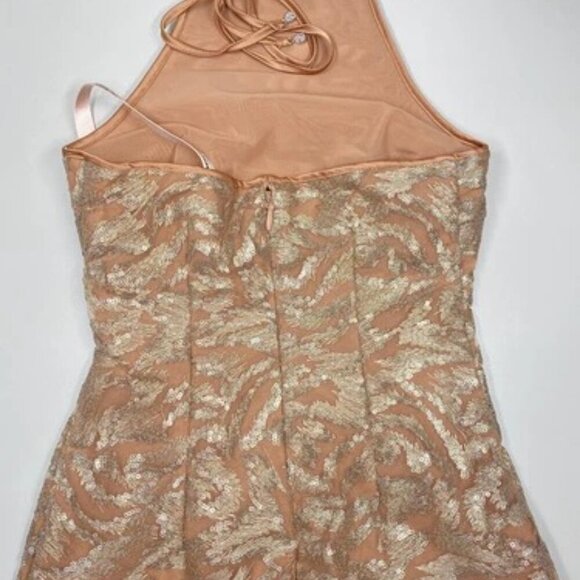 NEW HOUSE OF CB Women Maxi Dress Rose Gold Size XS Giada Embroidered Sequin Gown - Picture 4 of 6